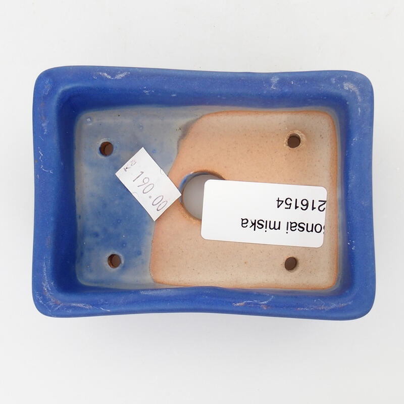Cuenco bonsái de cerámica 10 x 7,5 x 3,5 cm, color azul