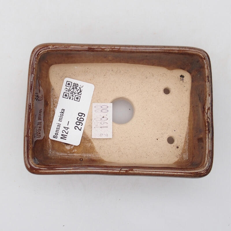 Cuenco bonsái de cerámica 10 x 7 x 3 cm, marrón