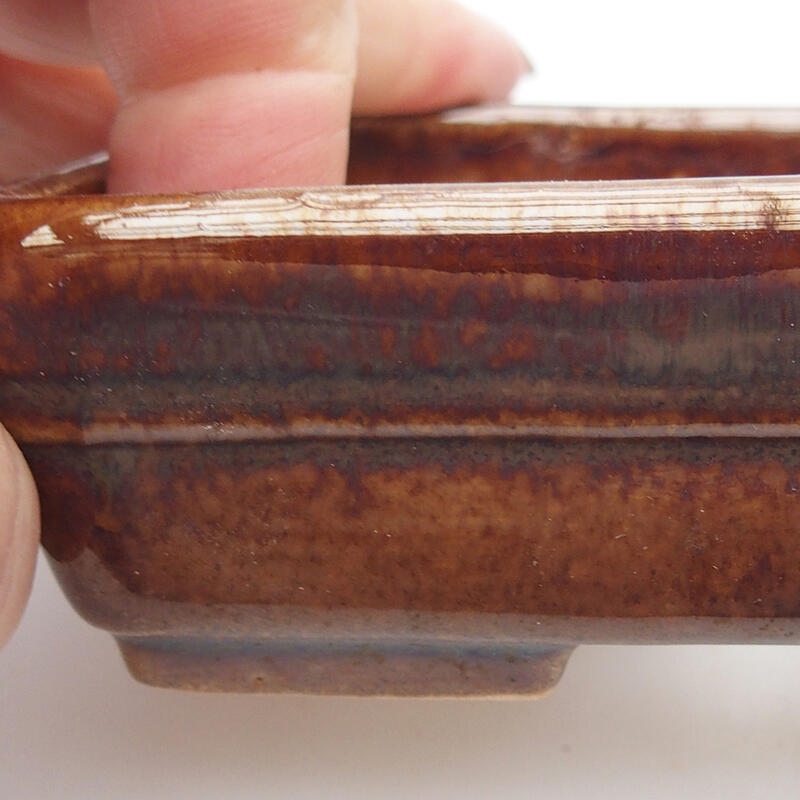 Cuenco bonsái de cerámica 10 x 7 x 3 cm, marrón