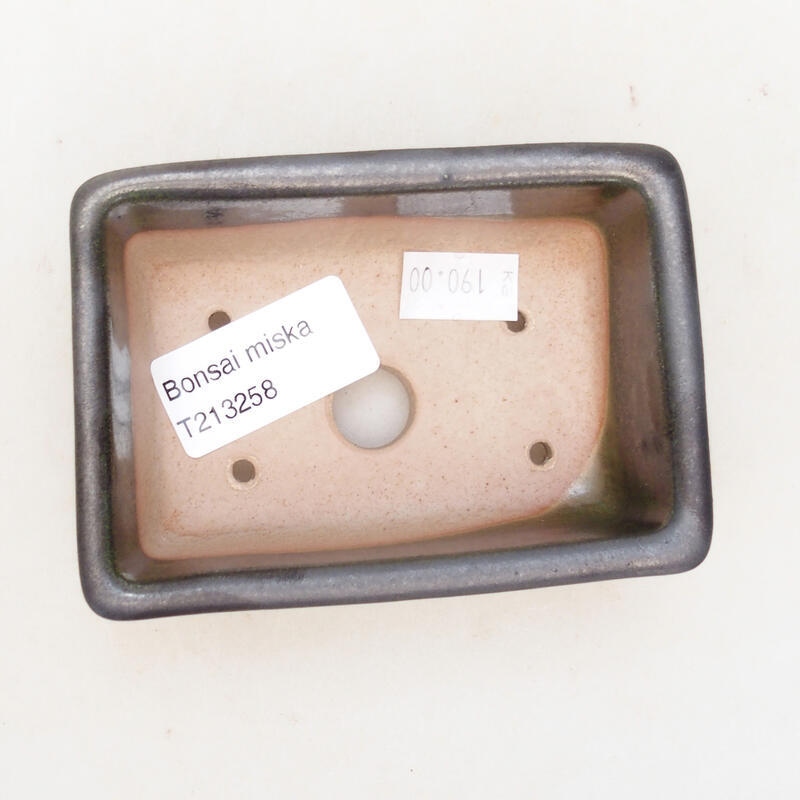 Cuenco bonsái de cerámica 10 x 7 x 4 cm, color metálico