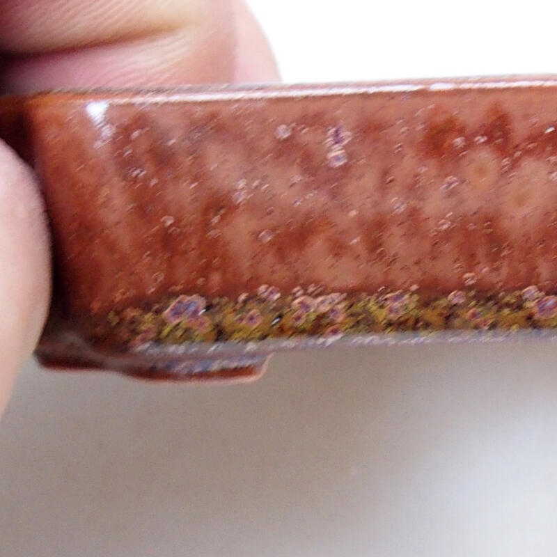 Cuenco bonsái de cerámica 10 x 8,5 x 2 cm, marrón