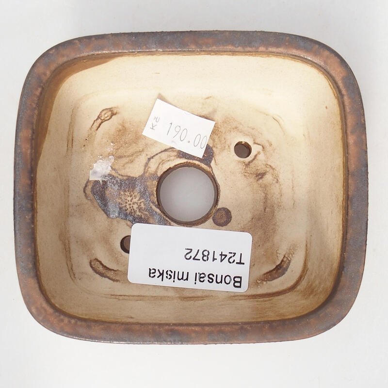 Cuenco bonsái de cerámica 10 x 8,5 x 4 cm, marrón