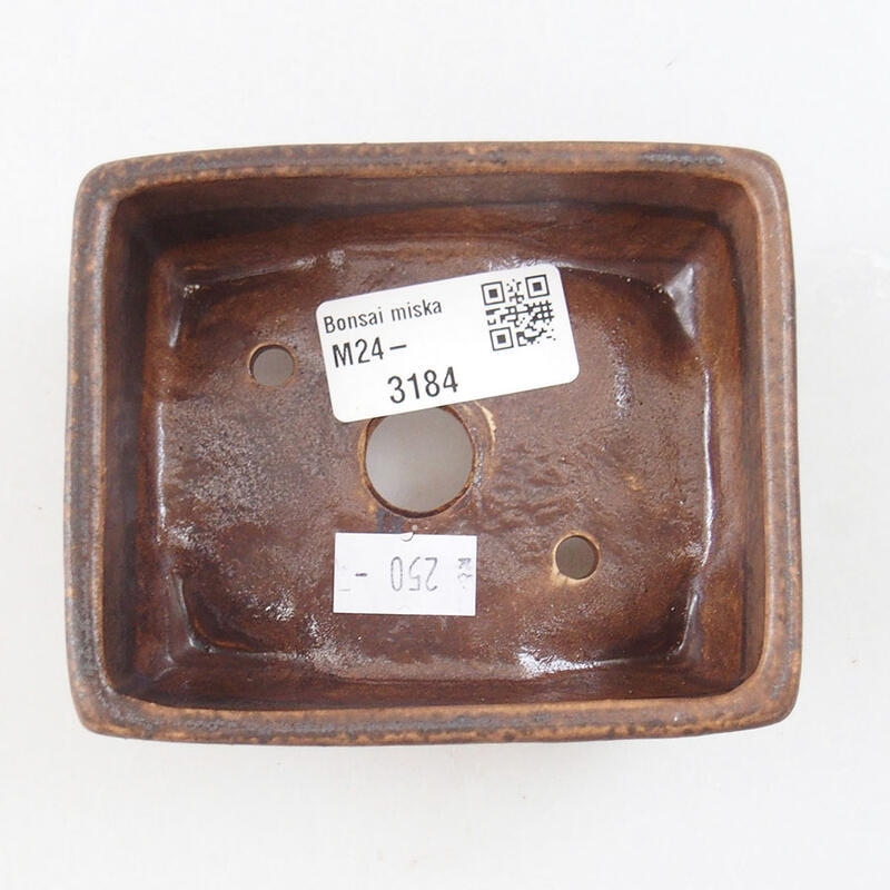 Cuenco bonsái de cerámica 10 x 8,5 x 4 cm, marrón