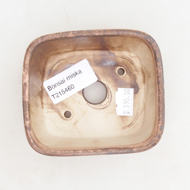 Cuenco bonsái de cerámica 10 x 8,5 x 4 cm, marrón