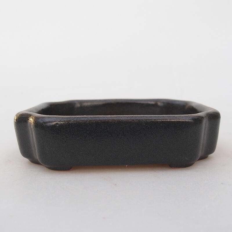 Cuenco bonsái de cerámica 10 x 8 x 2 cm, negro
