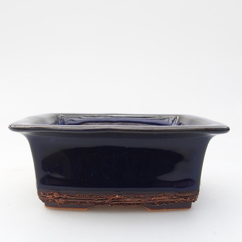 Cuenco bonsái de cerámica 11,5 x 10 x 4,5 cm, color azul