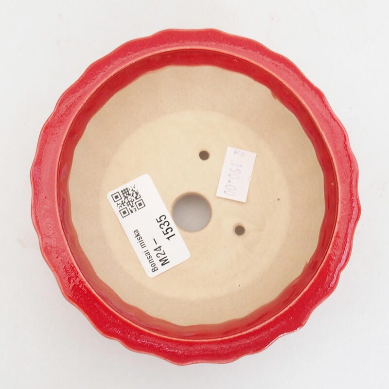 Cuenco bonsái de cerámica 11,5 x 11,5 x 5 cm, color rojo