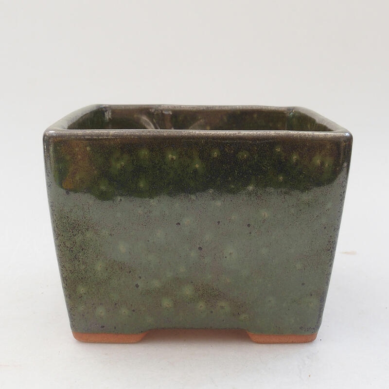 Cuenco bonsái de cerámica 11,5 x 11,5 x 9 cm, verde