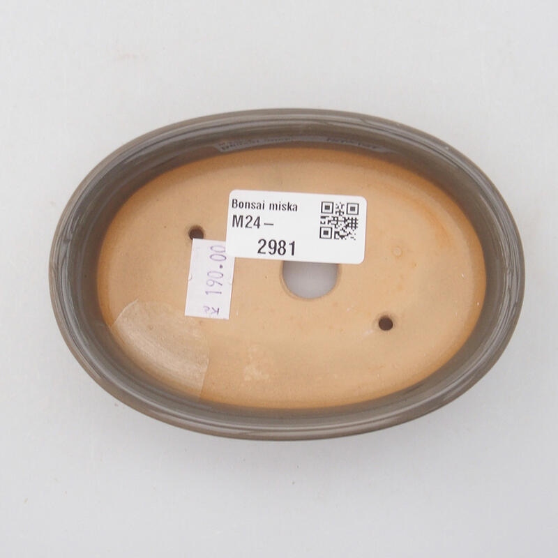 Cuenco bonsái de cerámica 11,5 x 8 x 2,5 cm, gris