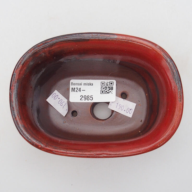 Cuenco bonsái de cerámica 11,5 x 8 x 5 cm, color rojo