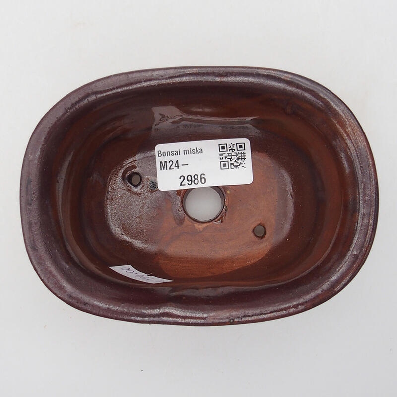 Cuenco bonsái de cerámica 11,5 x 8 x 5 cm, color marrón-negro