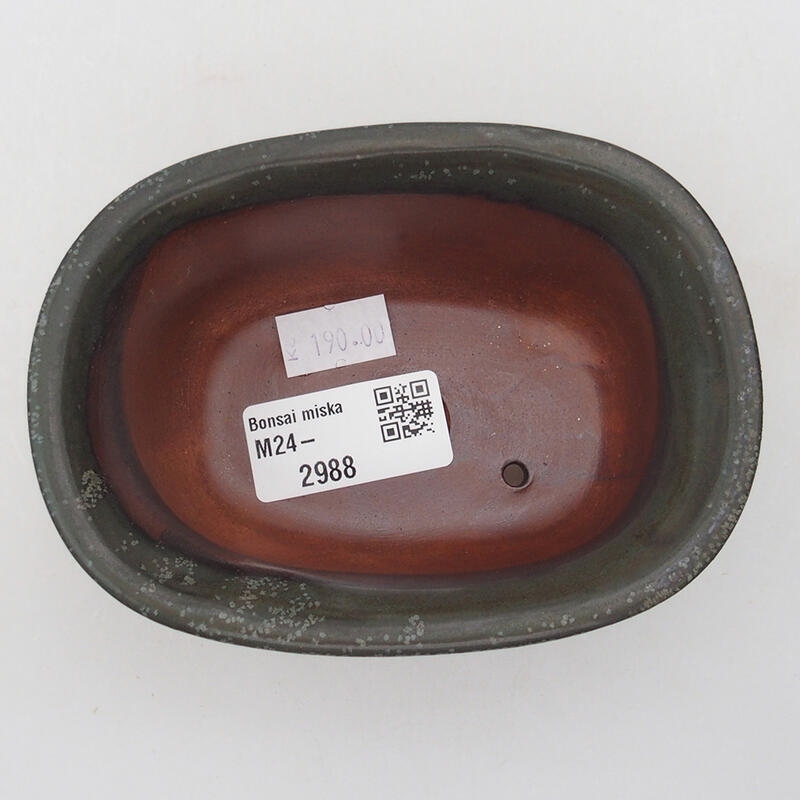 Cuenco bonsái de cerámica 11,5 x 8 x 5 cm, gris