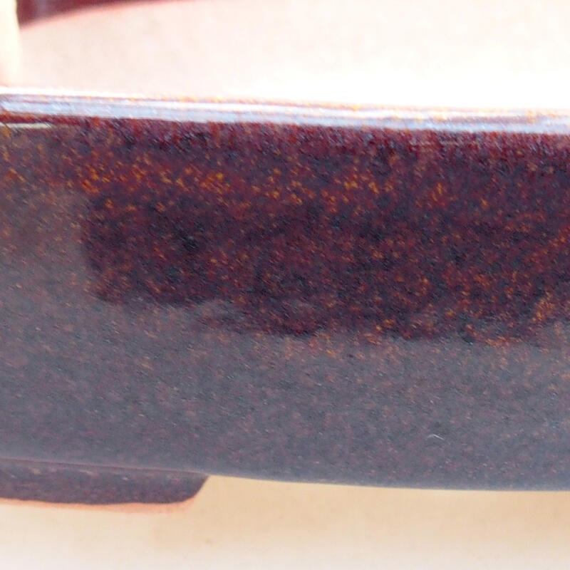 Cuenco bonsái de cerámica 11,5 x 9,5 x 3,5 cm, marrón