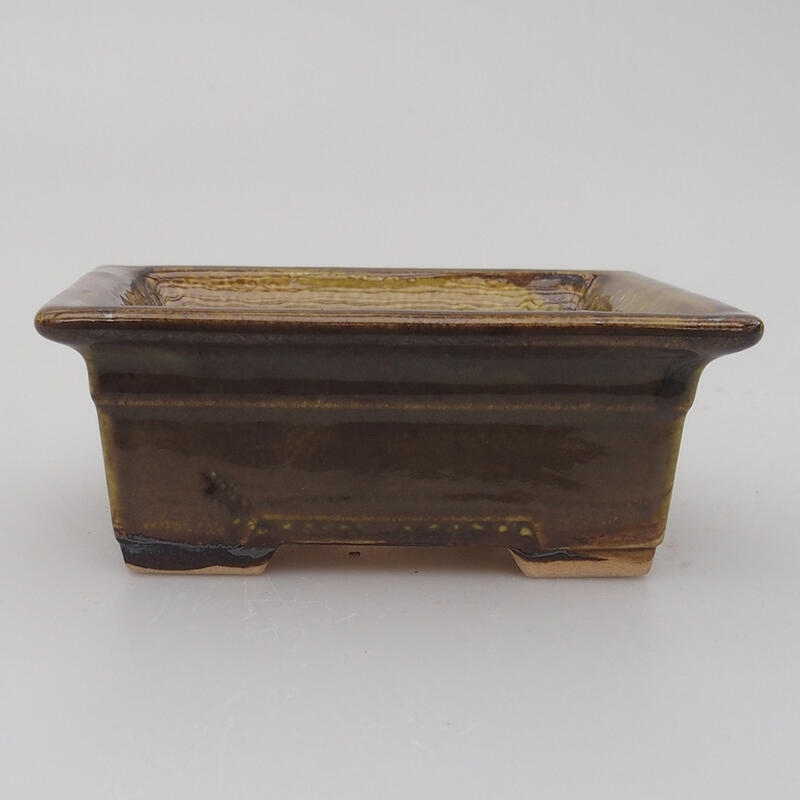 Cuenco bonsái de cerámica 11,5 x 9,5 x 5 cm, gris