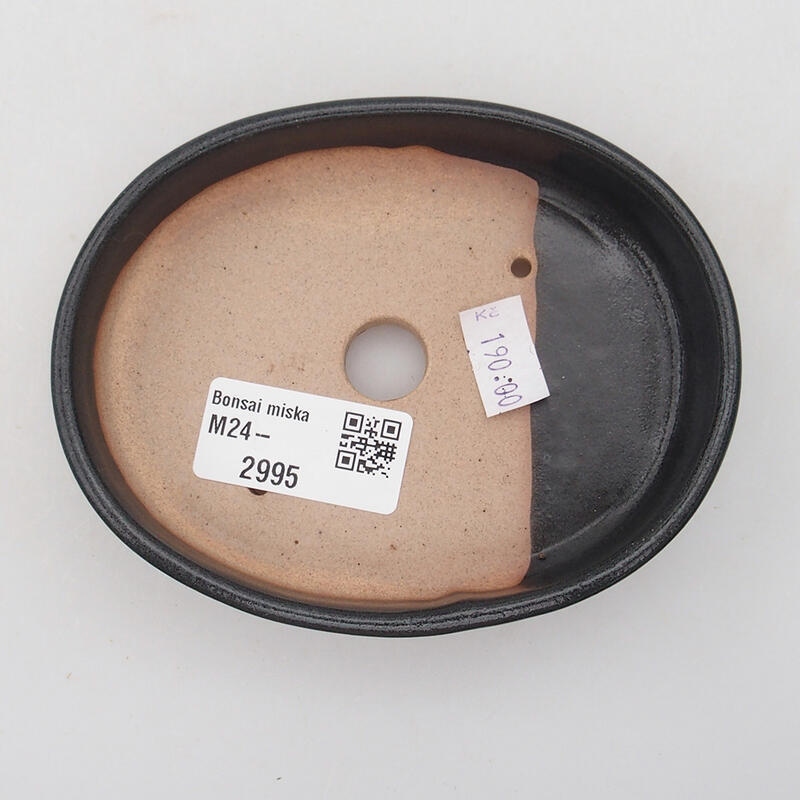 Cuenco bonsái de cerámica 11,5 x 9 x 2 cm, color negro