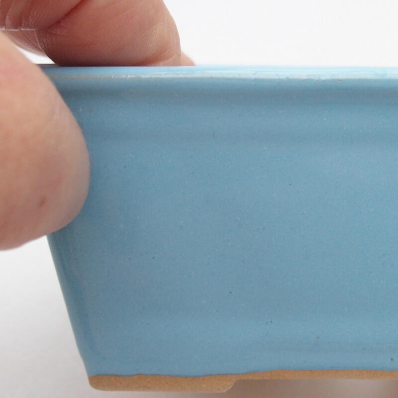 Cuenco bonsái de cerámica 11,5 x 9 x 5,5 cm, color azul