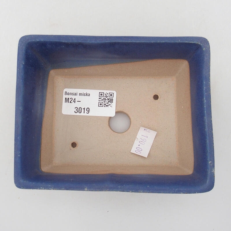 Cuenco bonsái de cerámica 11,5 x 9 x 5,5 cm, color azul