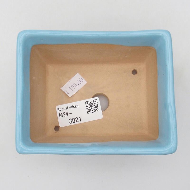 Cuenco bonsái de cerámica 11,5 x 9 x 5,5 cm, color azul