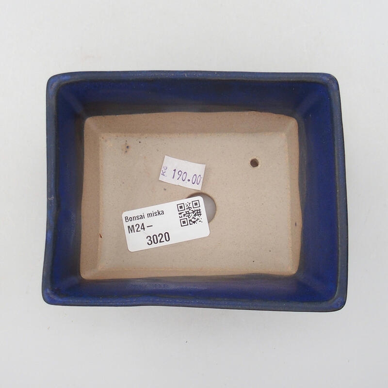 Cuenco bonsái de cerámica 11,5 x 9 x 5,5 cm, color azul
