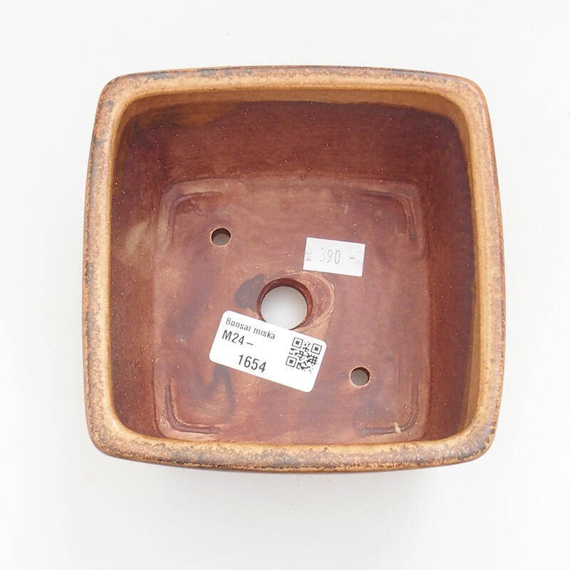 Cuenco bonsái de cerámica 11 x 11 x 8 cm, naranja