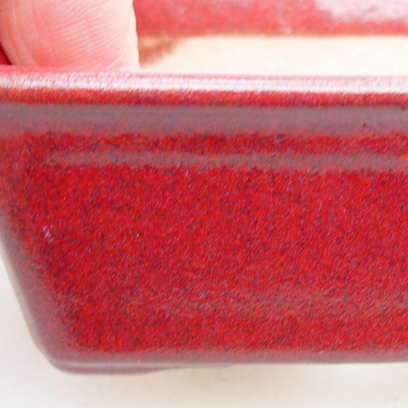 Cuenco bonsái de cerámica 11 x 7,5 x 4 cm, color burdeos