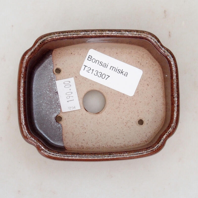 Cuenco bonsái de cerámica 11 x 8,5 x 4 cm, marrón