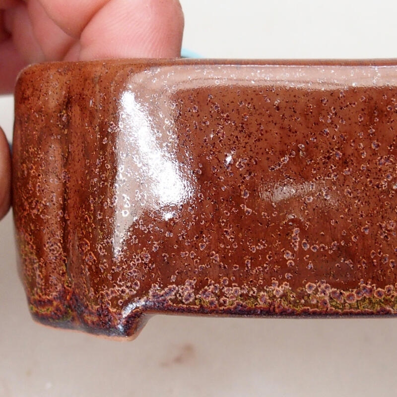 Cuenco bonsái de cerámica 11 x 8,5 x 4 cm, marrón