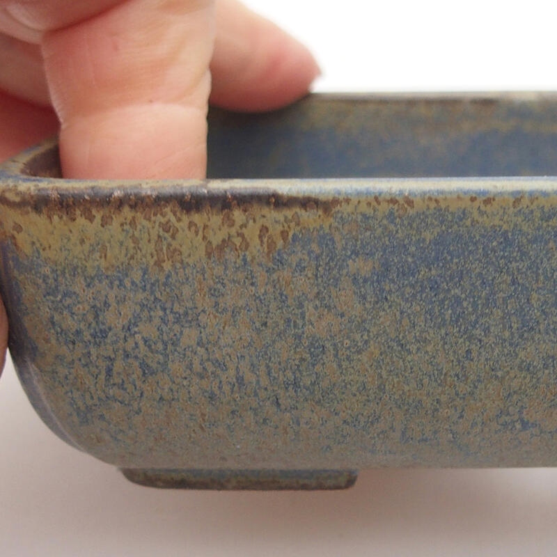 Cuenco bonsái de cerámica 11 x 9 x 3 cm, color azul