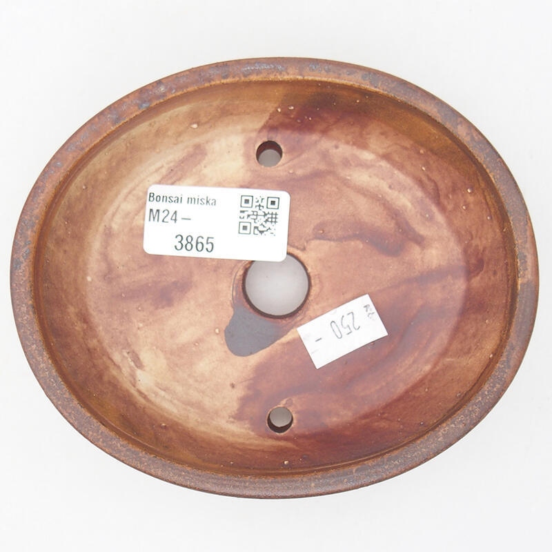 Cuenco bonsái de cerámica 12,5 x 10,5 x 3,5 cm, marrón