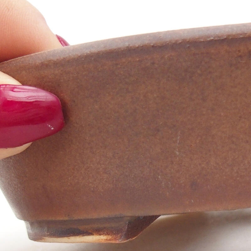 Cuenco bonsái de cerámica 12,5 x 10,5 x 3,5 cm, marrón