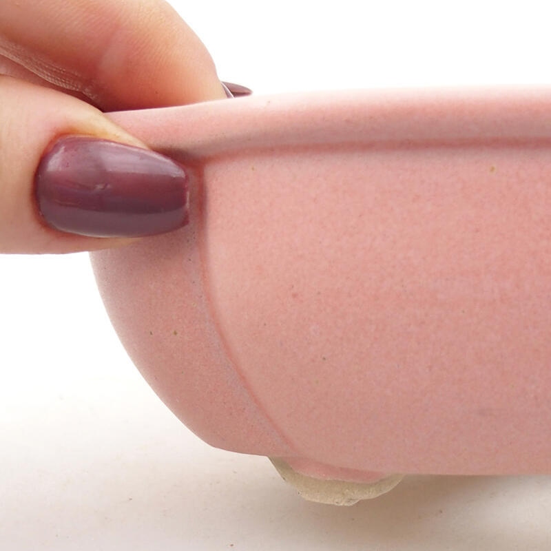 Cuenco bonsái de cerámica 12,5 x 10,5 x 4,5 cm, rosa