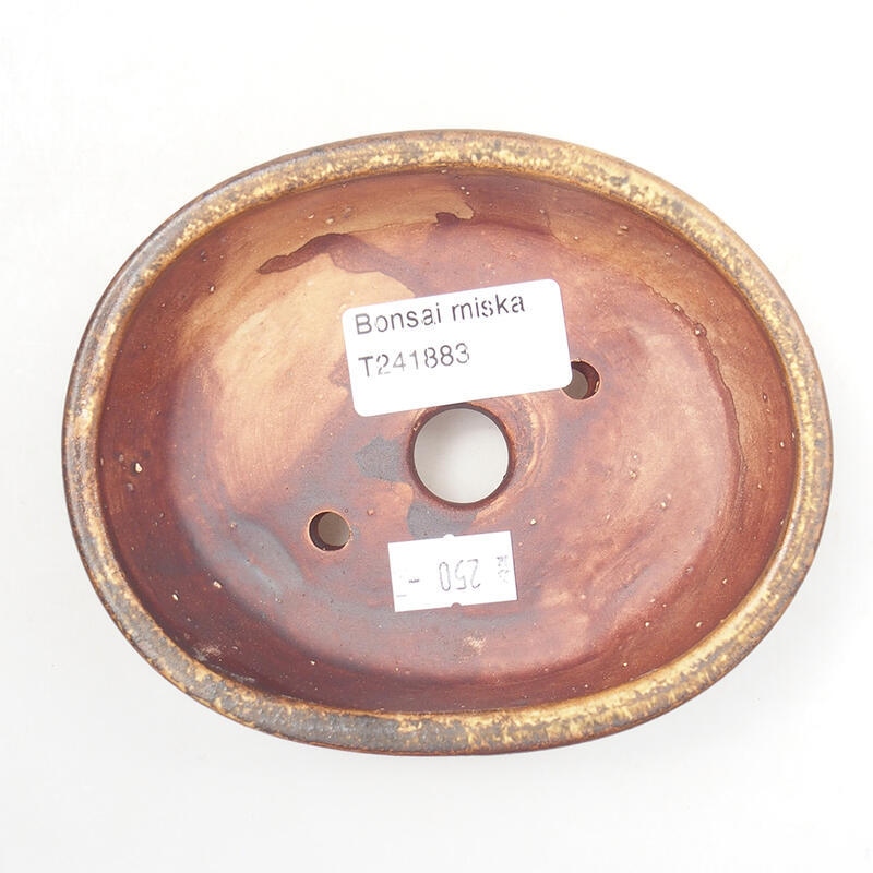 Cuenco bonsái de cerámica 12,5 x 10,5 x 4 cm, marrón