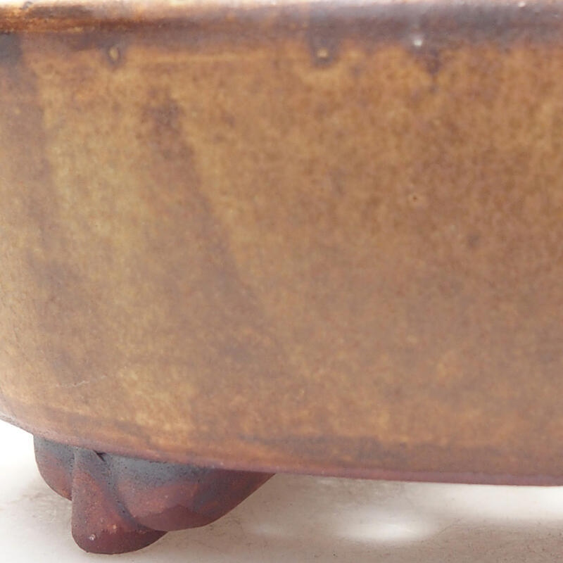 Cuenco bonsái de cerámica 12,5 x 10,5 x 4 cm, marrón