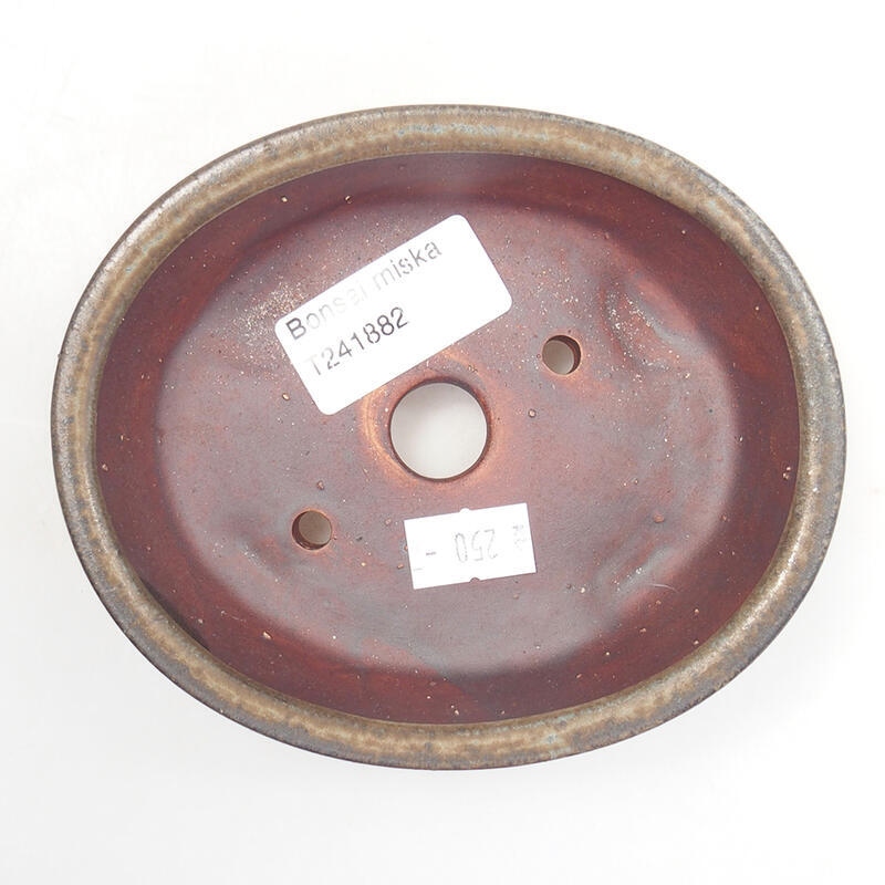 Cuenco bonsái de cerámica 12,5 x 10,5 x 4 cm, marrón