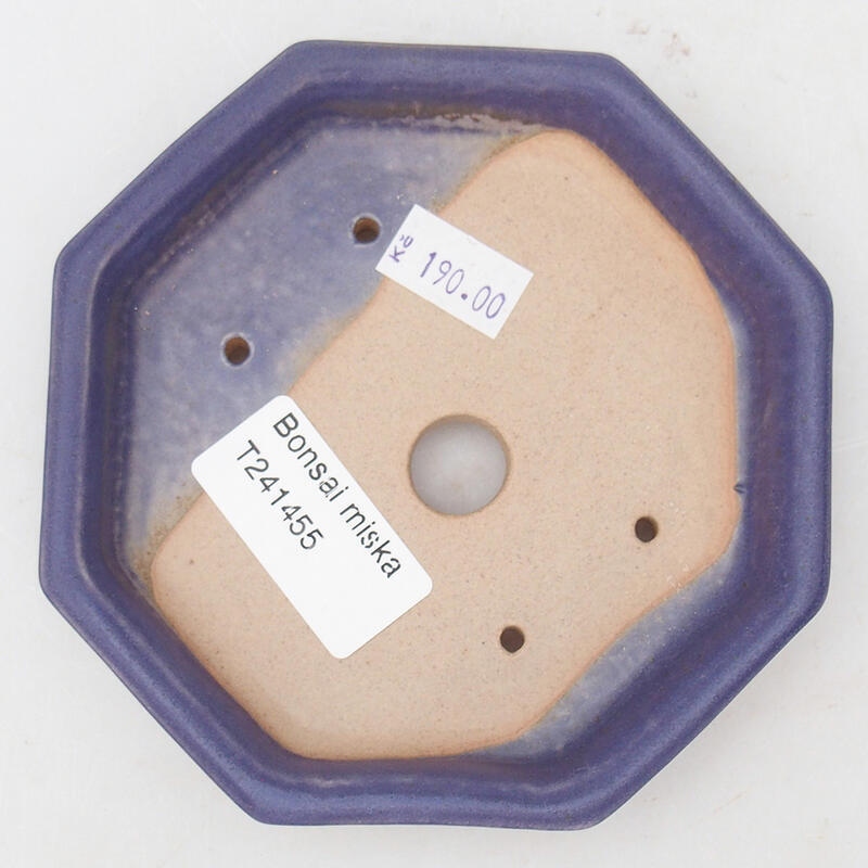 Cuenco bonsái de cerámica 12,5 x 11,5 x 2 cm, color morado