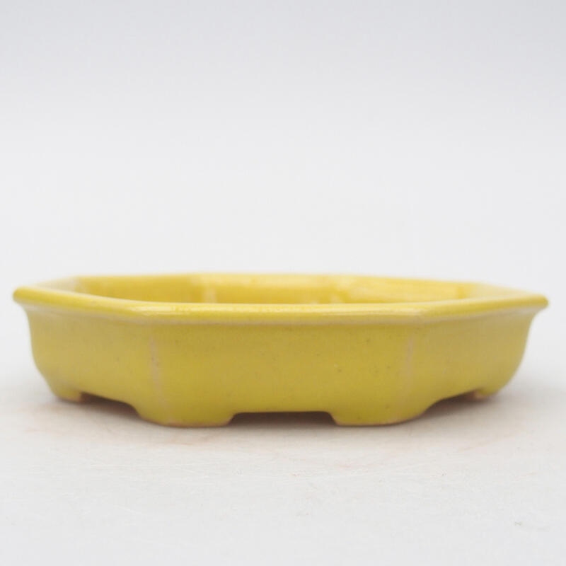 Cuenco bonsái de cerámica 12,5 x 11,5 x 2 cm, amarillo