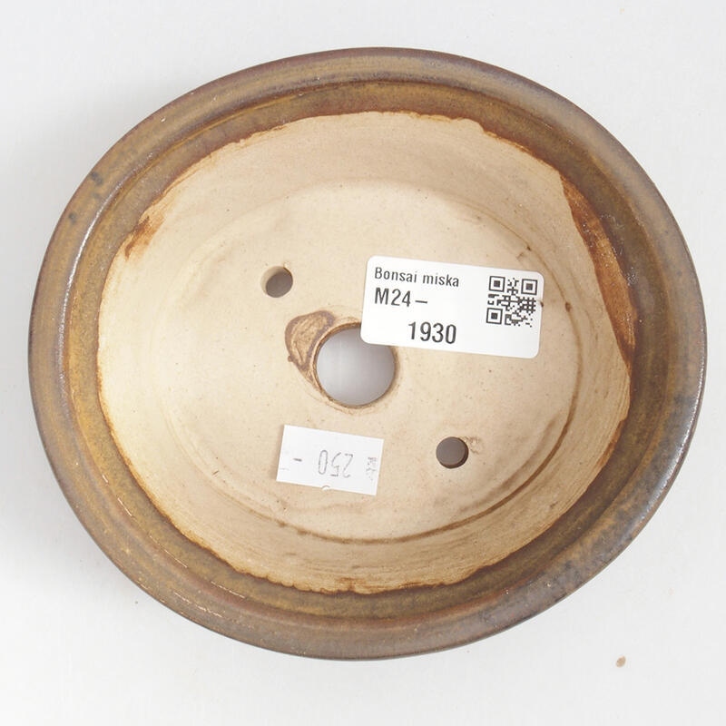 Cuenco bonsái de cerámica 12,5 x 11,5 x 4 cm, marrón