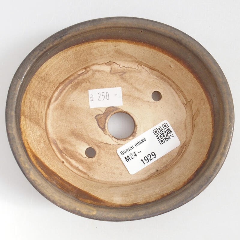 Cuenco bonsái de cerámica 12,5 x 11,5 x 4 cm, marrón