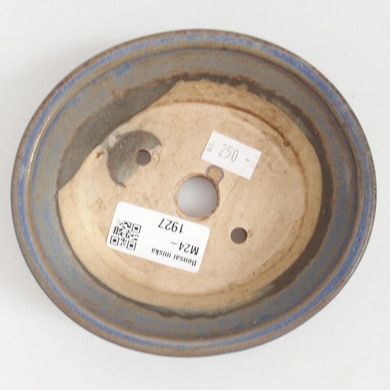 Cuenco bonsái de cerámica 12,5 x 11,5 x 4 cm, color azul