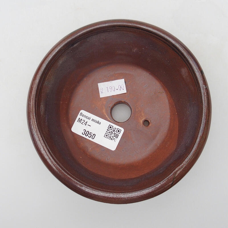 Cuenco bonsái de cerámica 12,5 x 12,5 x 3,5 cm, color marrón-negro