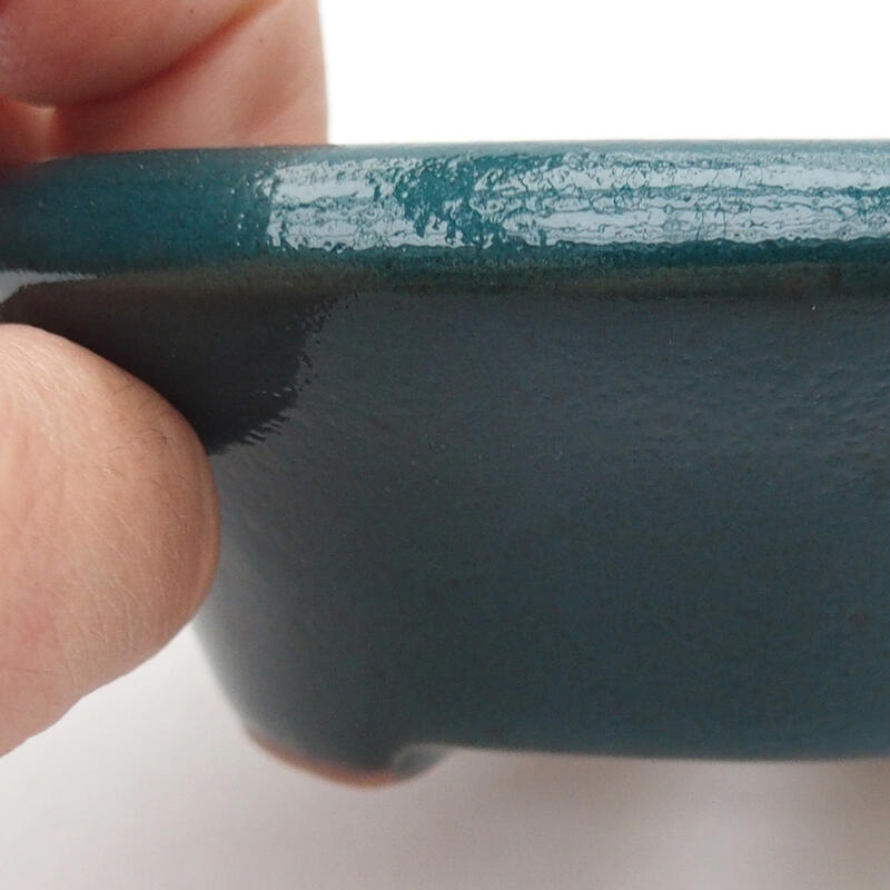 Cuenco bonsái de cerámica 12,5 x 12,5 x 3,5 cm, verde