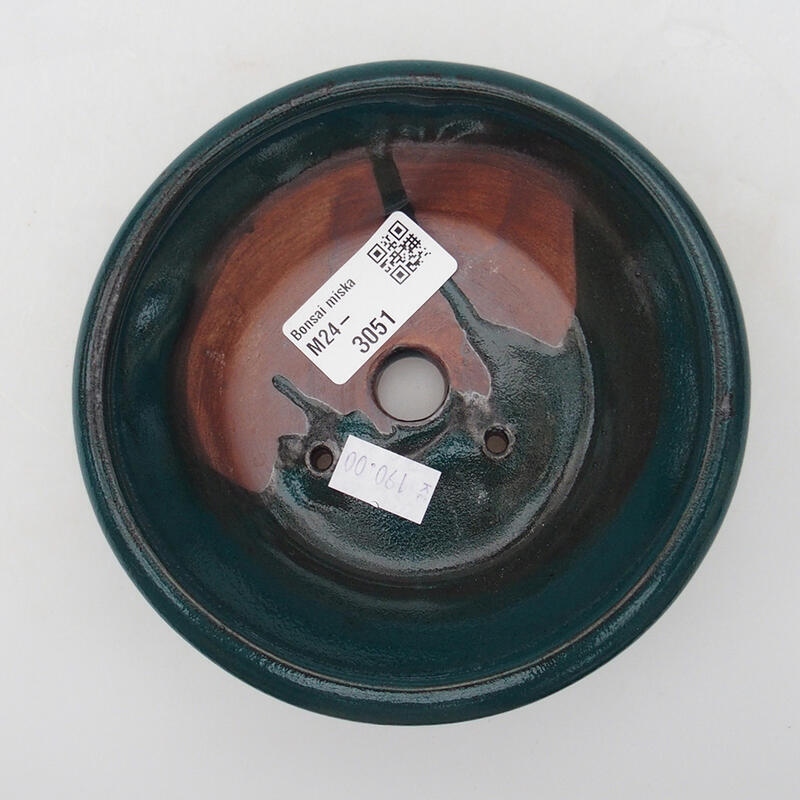 Cuenco bonsái de cerámica 12,5 x 12,5 x 3,5 cm, verde