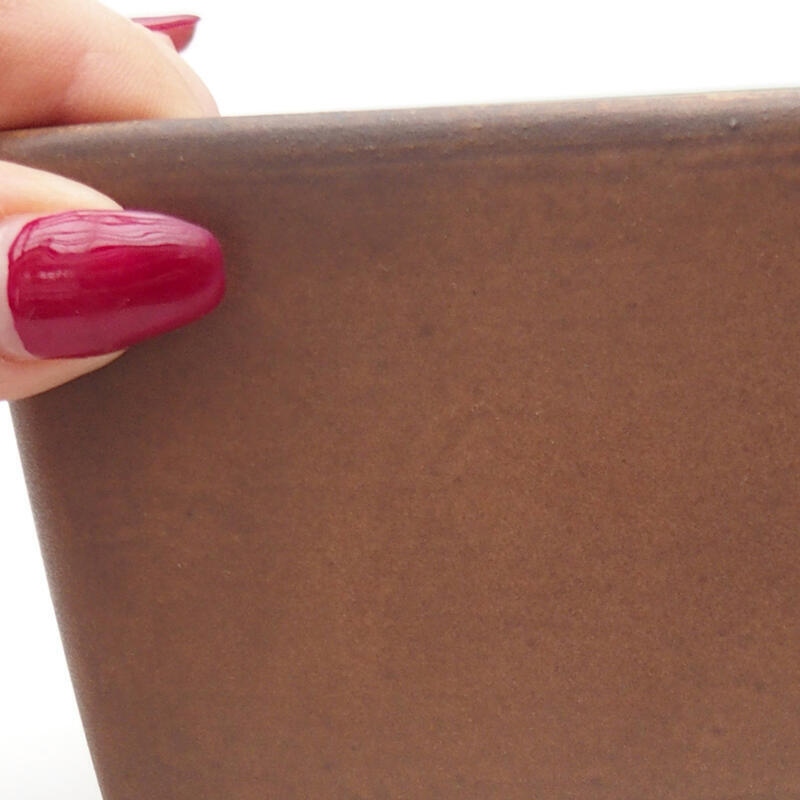 Cuenco bonsái de cerámica 12,5 x 12,5 x 8 cm, marrón