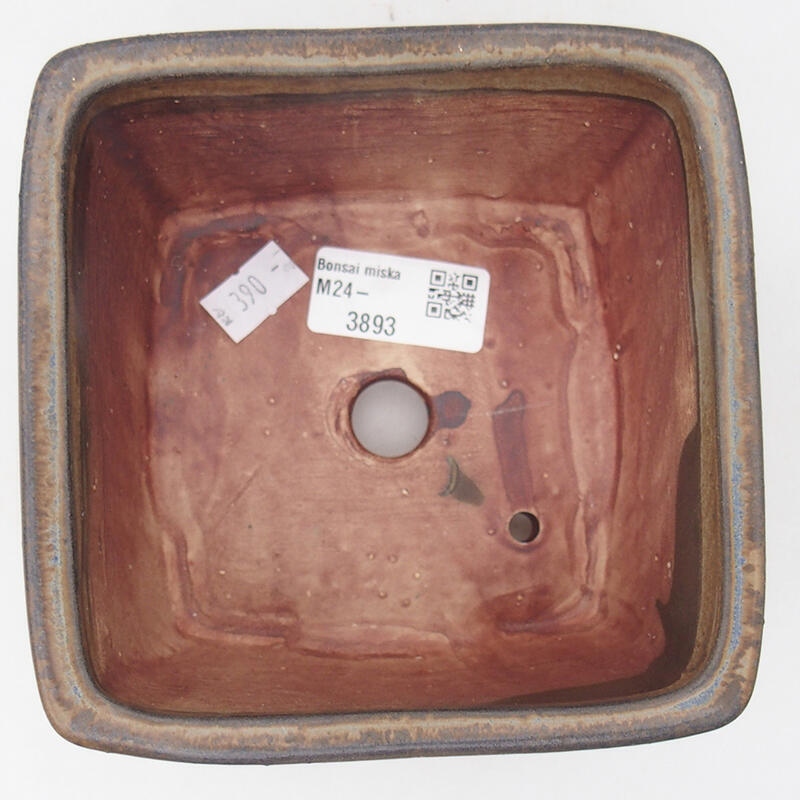 Cuenco bonsái de cerámica 12,5 x 12,5 x 8 cm, color azul