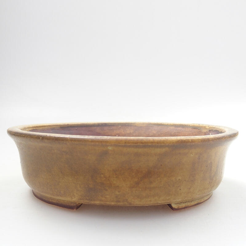 Cuenco bonsái de cerámica 12,5 x 12 x 3,5 cm, marrón