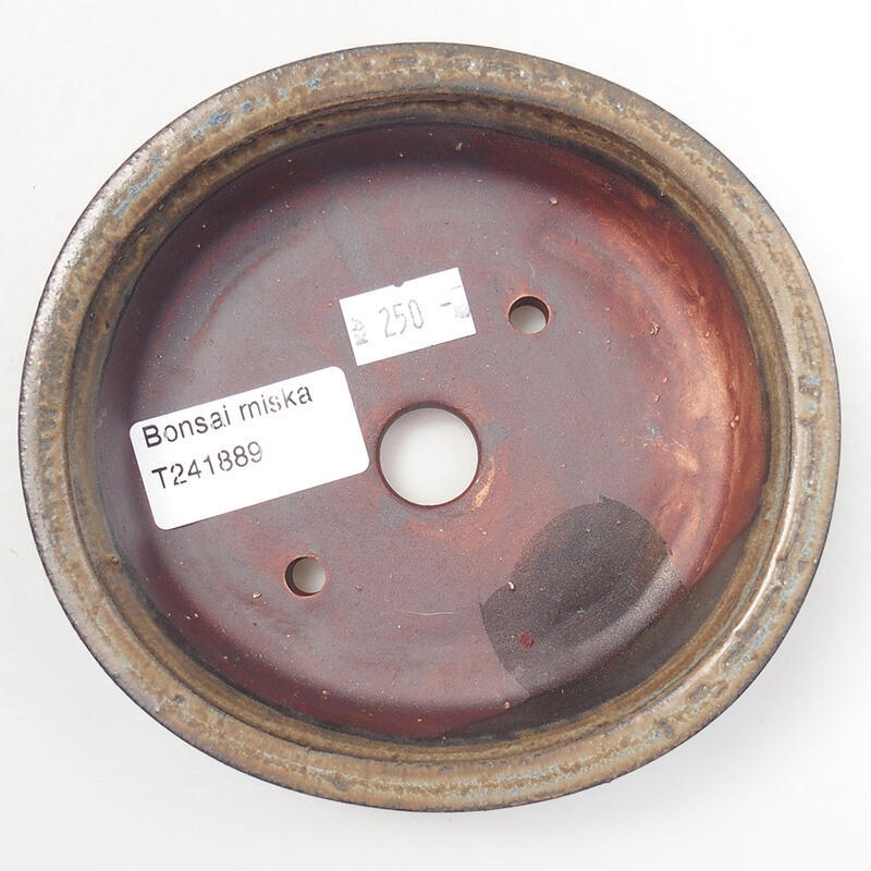 Cuenco bonsái de cerámica 12,5 x 12 x 3,5 cm, marrón
