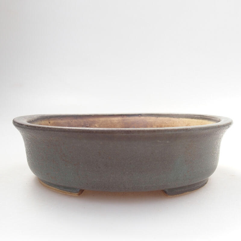 Cuenco bonsái de cerámica 12,5 x 12 x 3,5 cm, color azul