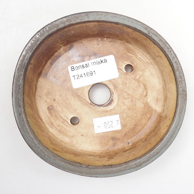 Cuenco bonsái de cerámica 12,5 x 12 x 3,5 cm, color azul