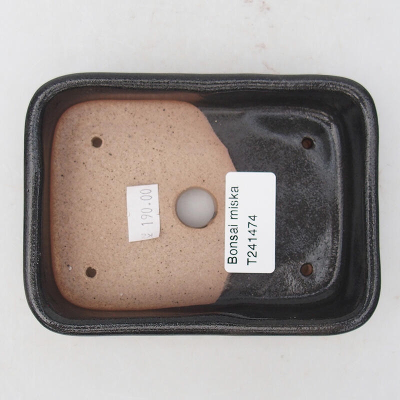 Cuenco bonsái de cerámica 12,5 x 9,5 x 3 cm, gris