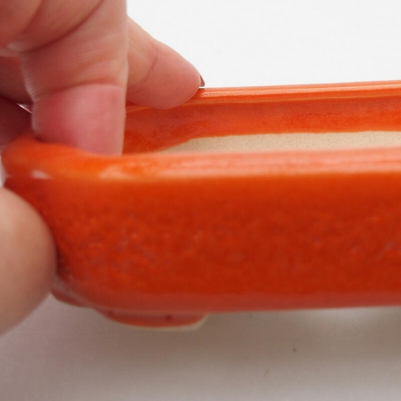 Cuenco bonsái de cerámica 12,5 x 9 x 2,5 cm, naranja